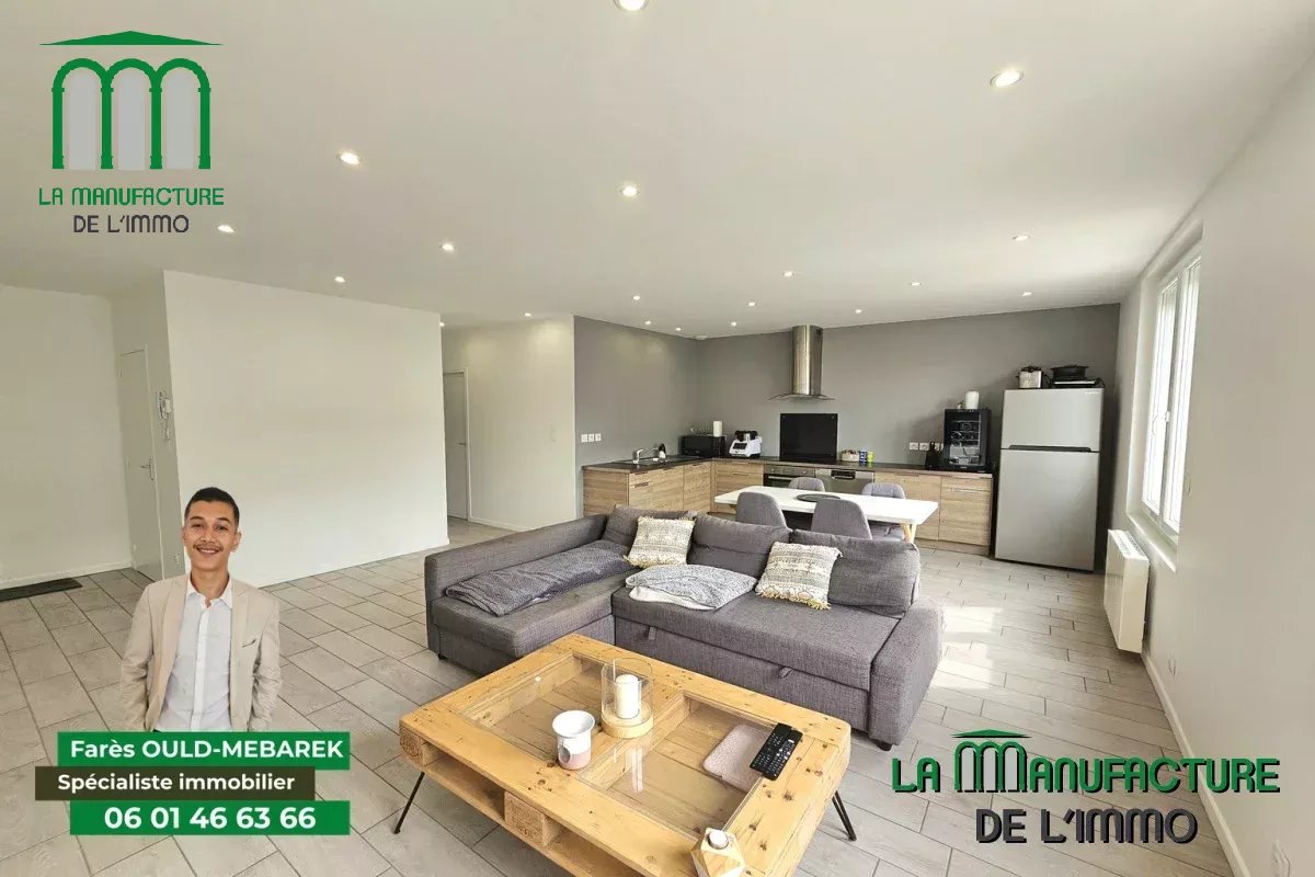 F3 traversant de 69 m² belle piece de vie de 34 m²