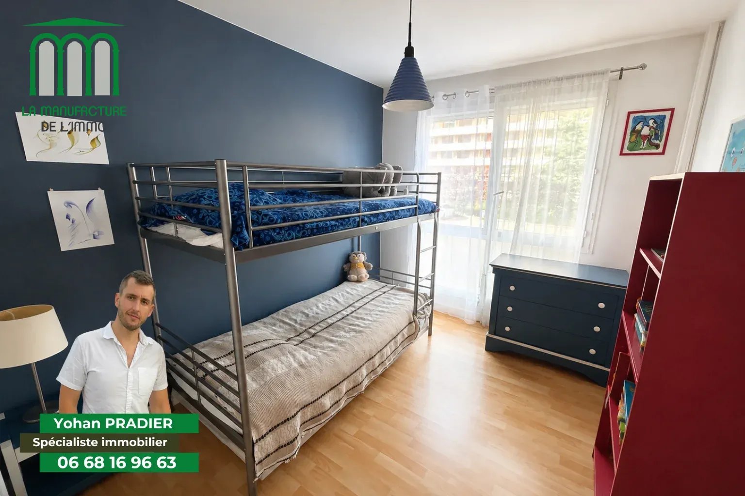 Appartement F4 avec balcon, place de parking et cave