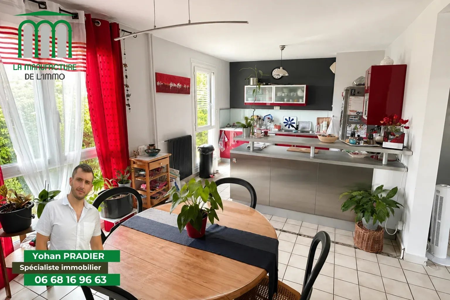 Appartement F4 avec balcon, place de parking et cave