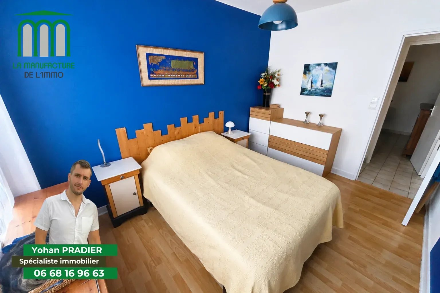 Appartement F4 avec balcon, place de parking et cave