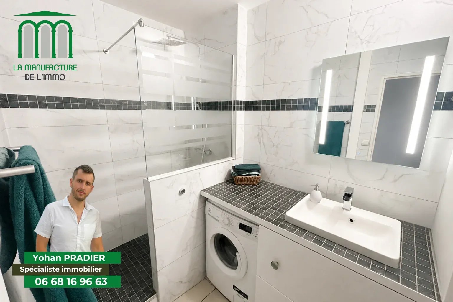Appartement F4 avec balcon, place de parking et cave
