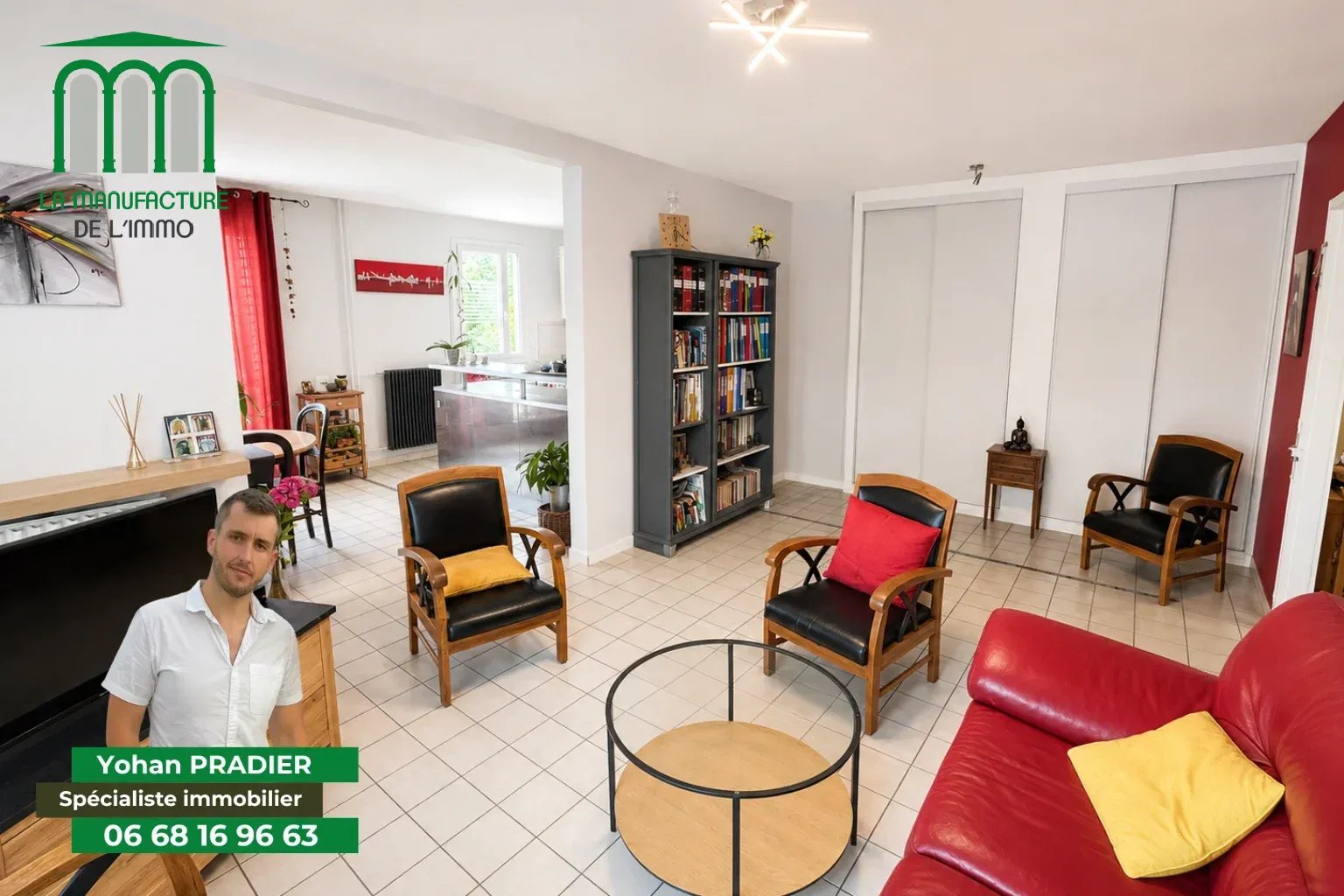 Appartement F4 avec balcon, place de parking et cave
