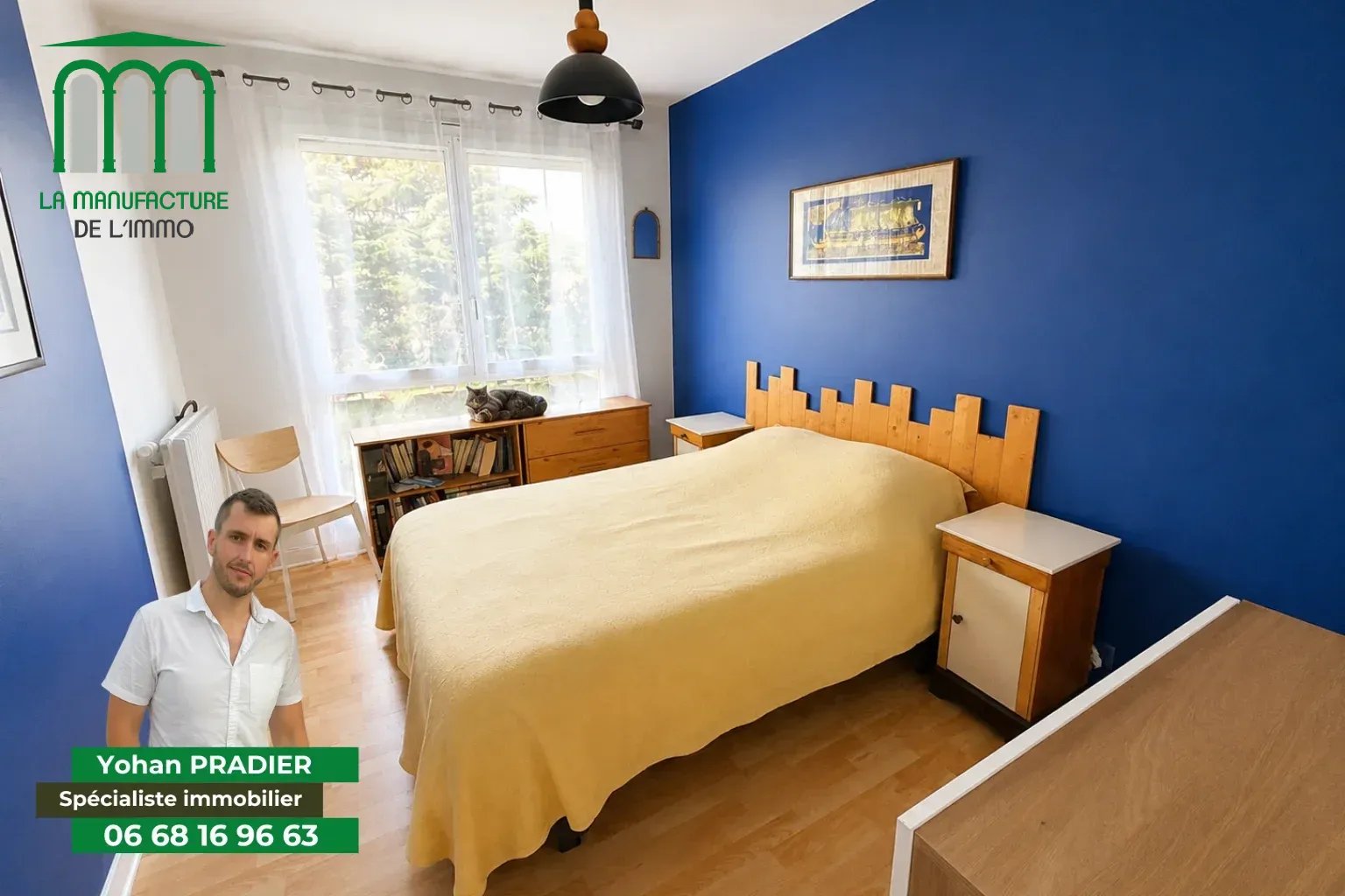 Appartement F4 avec balcon, place de parking et cave