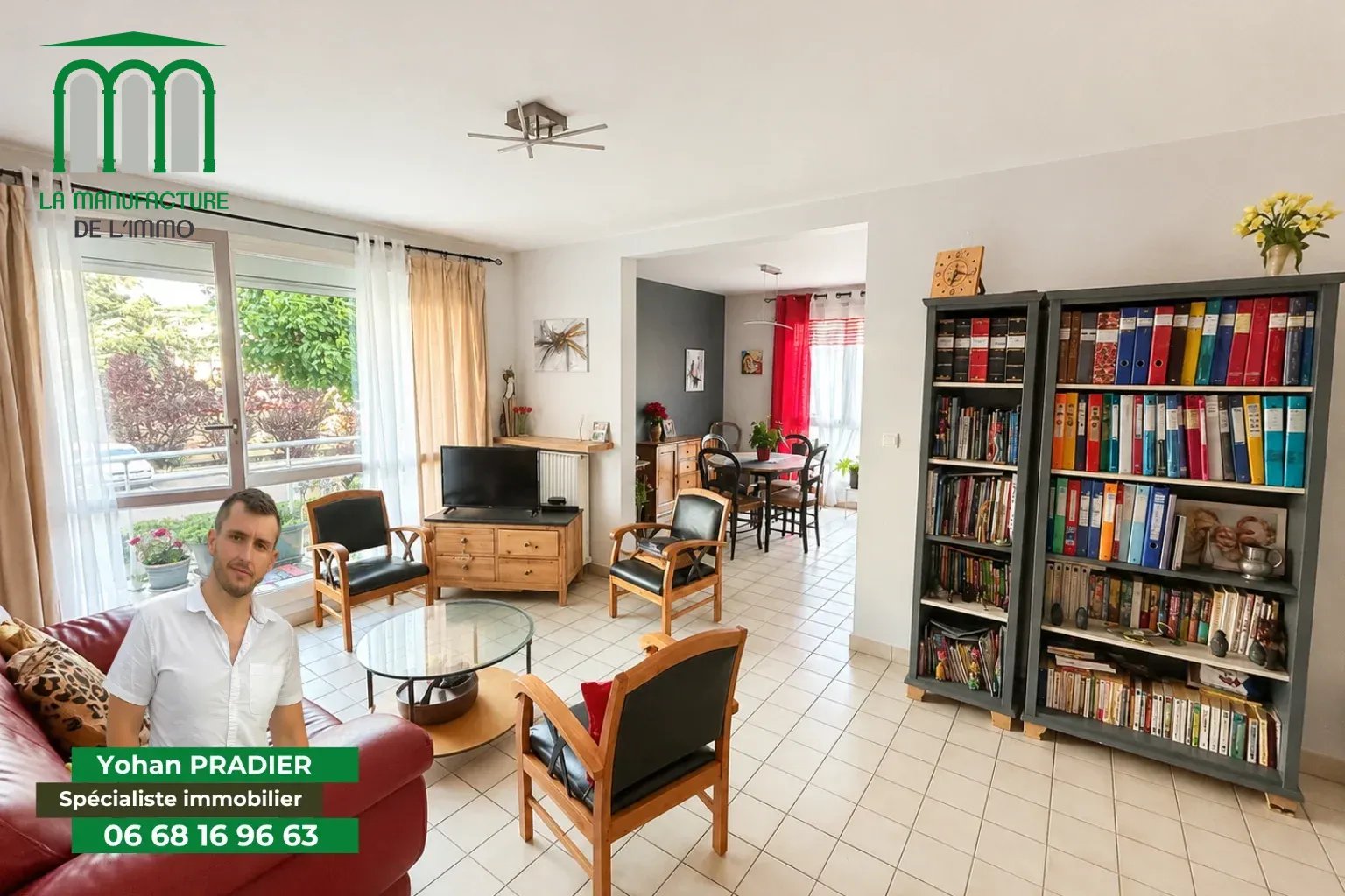 Appartement F4 avec balcon, place de parking et cave