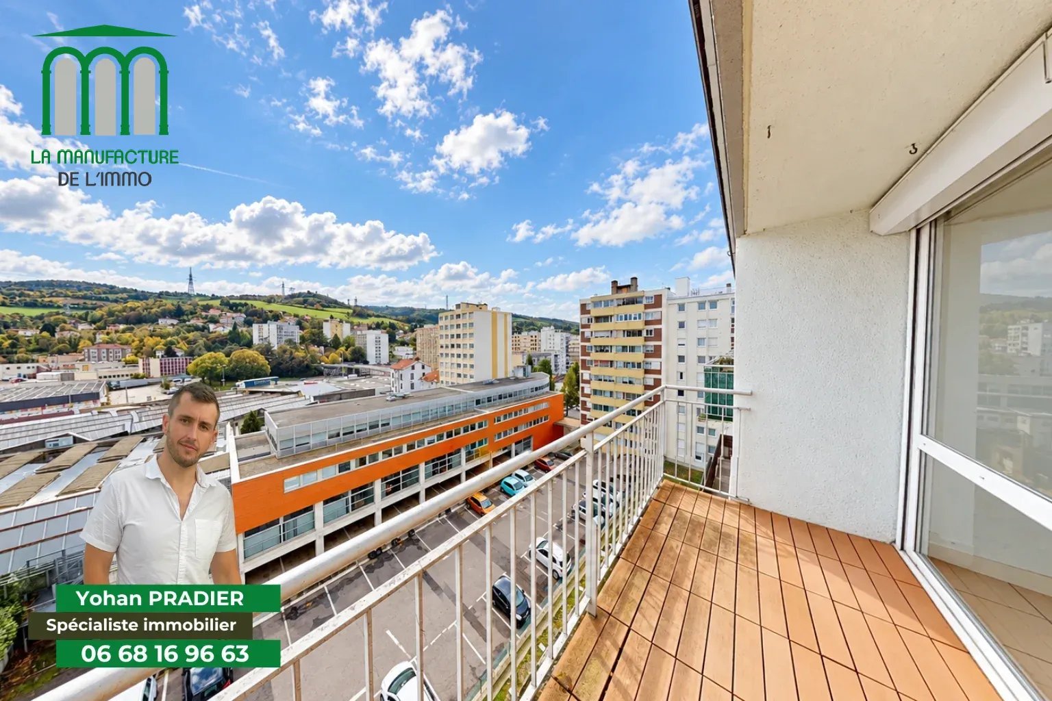 Appartement T4 – 3 Chambres – Dernier étage – Balcon – Garage/ Prox. Bellevue-La Rivière