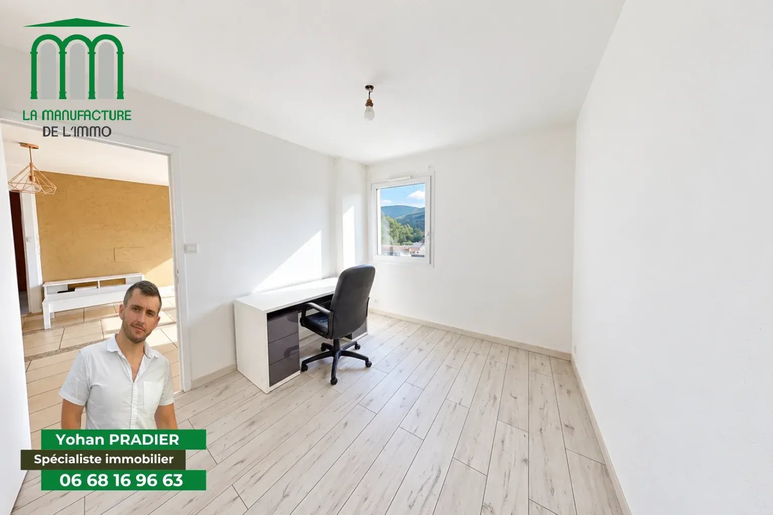Appartement T4 – 3 Chambres – Dernier étage – Balcon – Garage/ Prox. Bellevue-La Rivière
