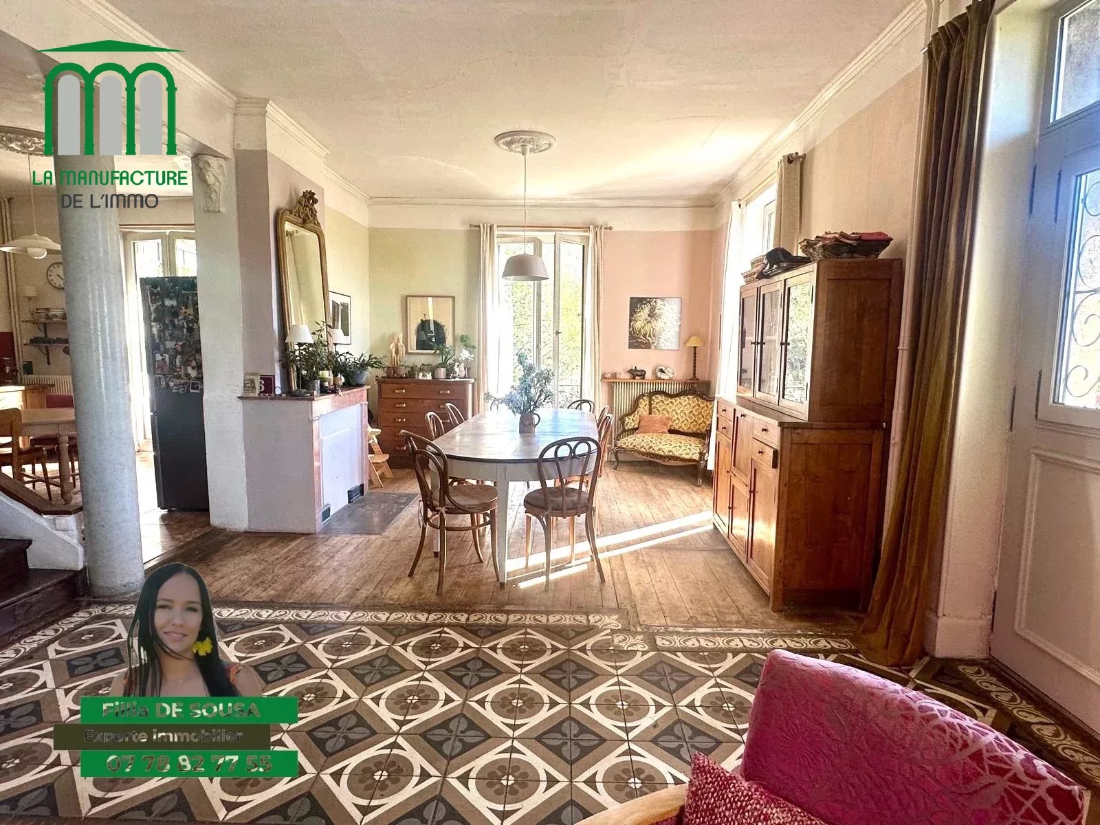 Maison bourgeoise de 1906 – 297.93 m² habitables – parcelle de terrain de 2480 m²- secteur Cotatay / La Pouratt’e