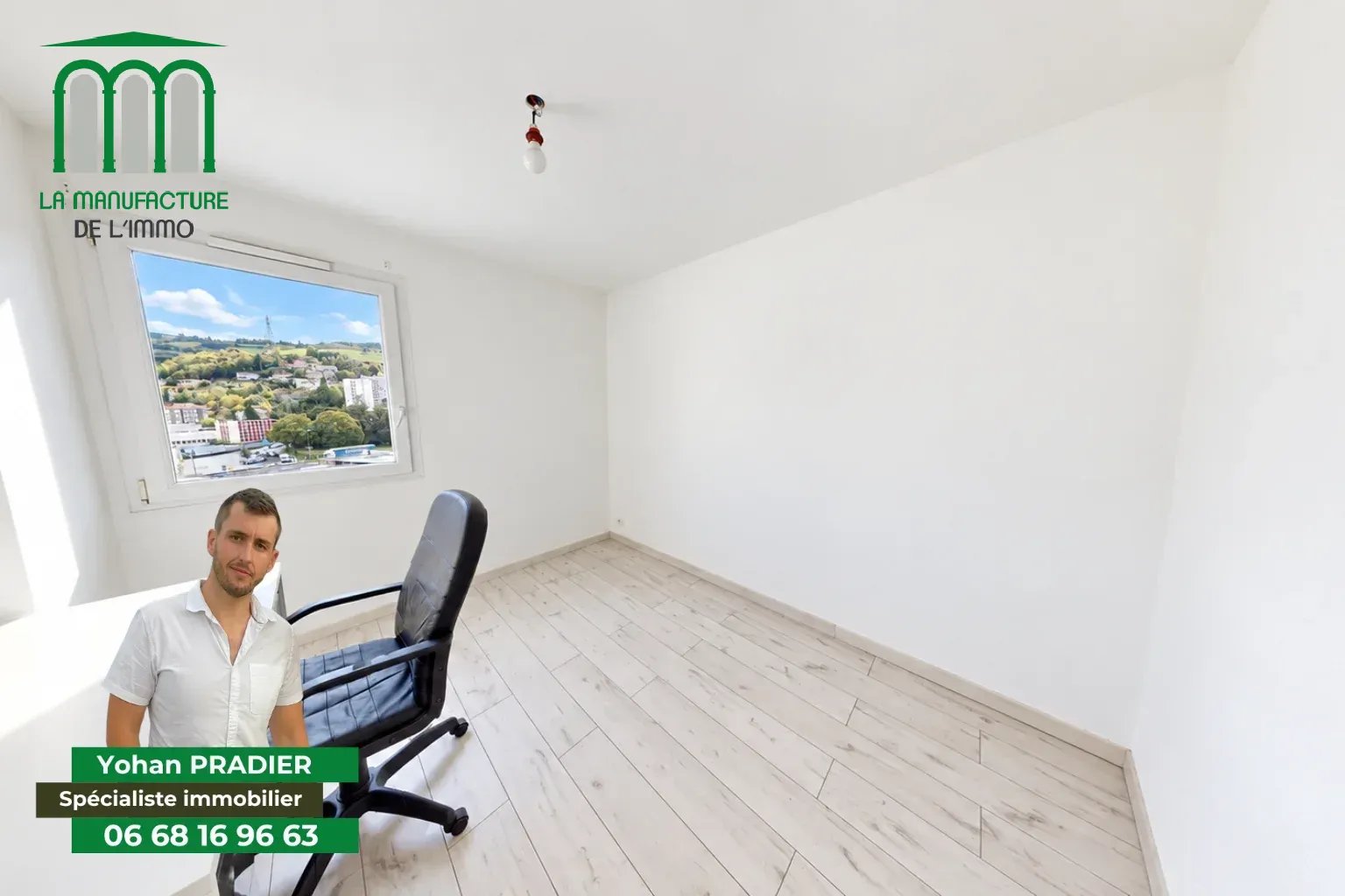 Appartement T4 – 3 Chambres – Dernier étage – Balcon – Garage/ Prox. Bellevue-La Rivière