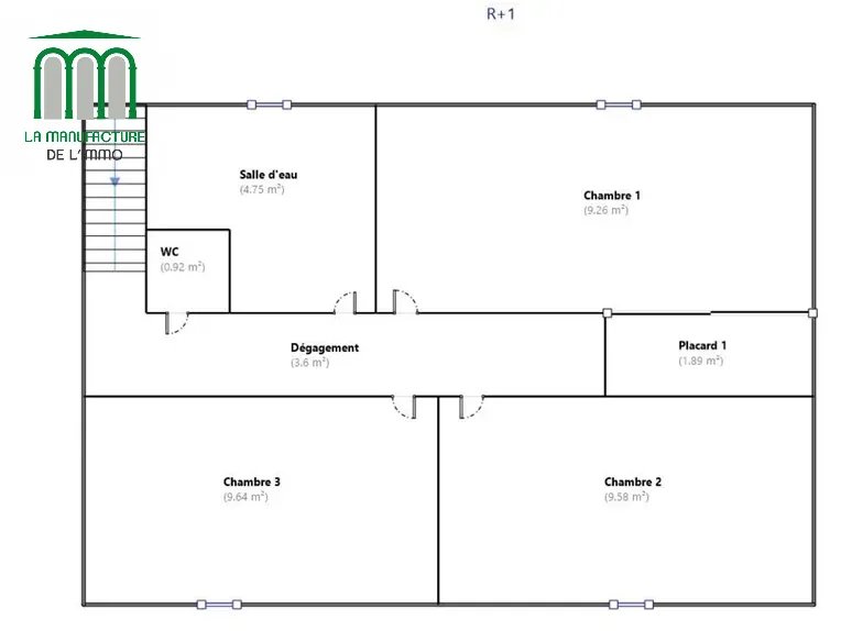 SAINT ETIENNE HAUTS DE JACQUARD – Maison T4 mitoyenne d’un côté de 81,28m² avec jardin + garage
